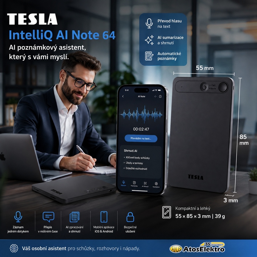 TESLA IntelliQ AI NOTE 64 - AI poznámkový asistent
